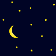 Machovka-Moon-in-dark-night-sky-full-of-stars